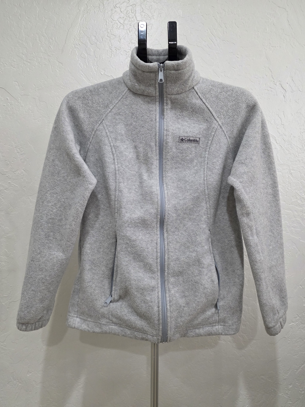 Columbia Gray Full-Zip Teddy Fleece Jacket
